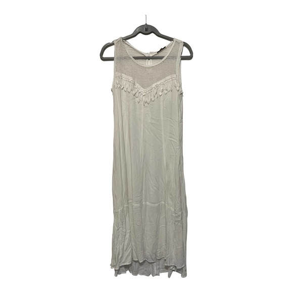 Democracy Maxi White Lace Lined Dress Size Large - Picture 1 of 7